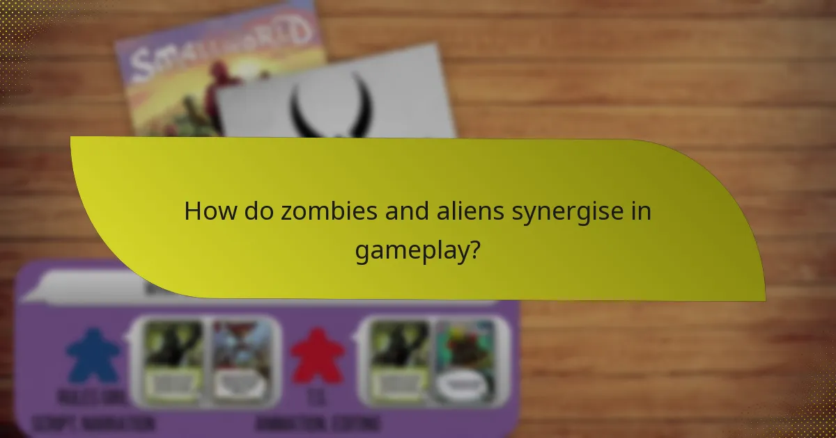 How do zombies and aliens synergise in gameplay?