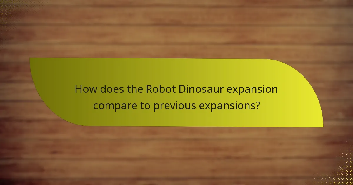 How does the Robot Dinosaur expansion compare to previous expansions?